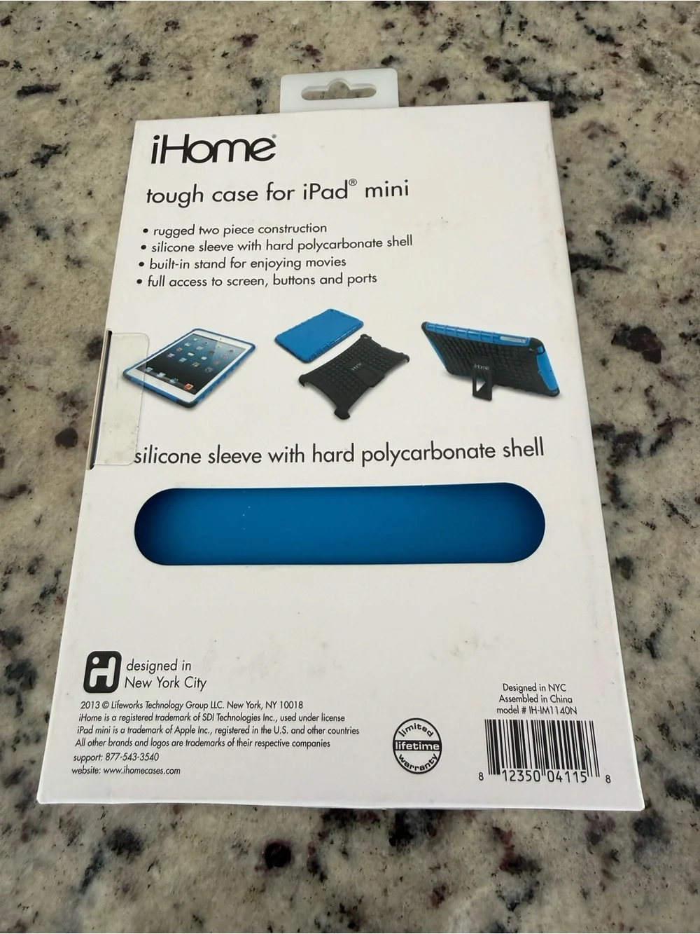 iHome Blue and Black Tough Case for iPad Mini